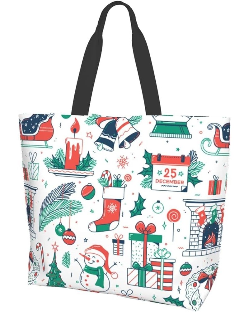 Christmas Holiday Pattern Tote Bag 19.7x15.7Inch Christmas Holiday Pattern $13.15 Totes