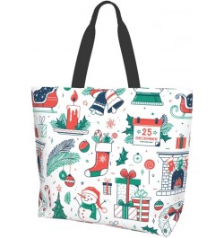 Christmas Holiday Pattern Tote Bag 19.7x15.7Inch Christmas Holiday Pattern $13.15 Totes