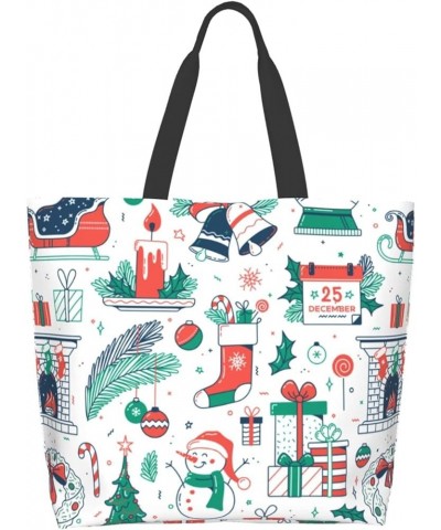 Christmas Holiday Pattern Tote Bag 19.7x15.7Inch Christmas Holiday Pattern $13.15 Totes