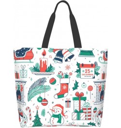 Christmas Holiday Pattern Tote Bag 19.7x15.7Inch Christmas Holiday Pattern $13.15 Totes