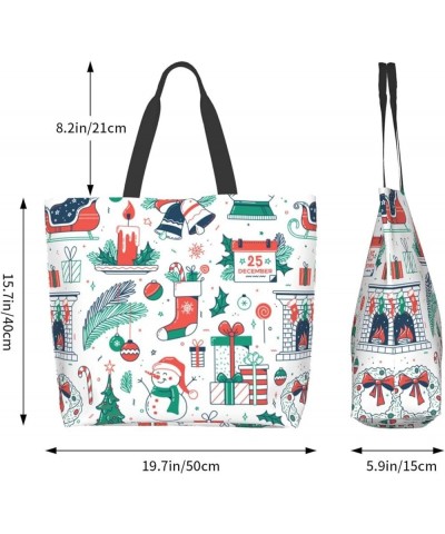 Christmas Holiday Pattern Tote Bag 19.7x15.7Inch Christmas Holiday Pattern $13.15 Totes