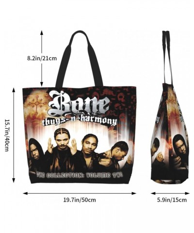 Bone Hip Hop Thugs Rapper N Music Harmony Band Shoulder Bags Woman'S Tote Bag Shopping Grocery Bag For Gym Beach Weekender Tr...