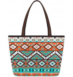 Women Tote Bag Large Handbag Aztec Geometric Pattern Shoulder Bag Zippered Satchel Purse for Work Travel Beach Bag $11.25 Sat...