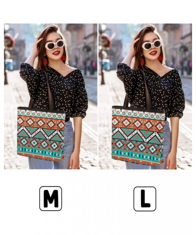 Women Tote Bag Large Handbag Aztec Geometric Pattern Shoulder Bag Zippered Satchel Purse for Work Travel Beach Bag $11.25 Sat...