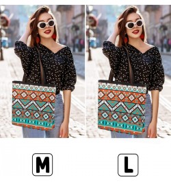 Women Tote Bag Large Handbag Aztec Geometric Pattern Shoulder Bag Zippered Satchel Purse for Work Travel Beach Bag $11.25 Sat...