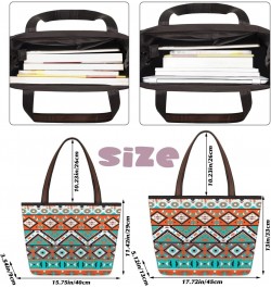 Women Tote Bag Large Handbag Aztec Geometric Pattern Shoulder Bag Zippered Satchel Purse for Work Travel Beach Bag $11.25 Sat...