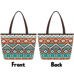 Women Tote Bag Large Handbag Aztec Geometric Pattern Shoulder Bag Zippered Satchel Purse for Work Travel Beach Bag $11.25 Sat...