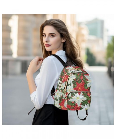 Red White Flowers Backpack Purse for Women Ladies Fashion Travel MiniShoulder Bags Back Pack HandBag Lady Gifts,M Small $17.5...