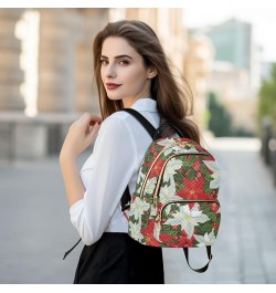 Red White Flowers Backpack Purse for Women Ladies Fashion Travel MiniShoulder Bags Back Pack HandBag Lady Gifts,M Small $17.5...