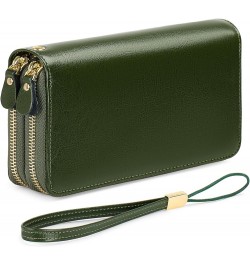 Womens Wallet Zip Around Card Holder Large Leather Phone Wristlet with RFID Blocking 4-nature-green-2 $17.27 Wristlets