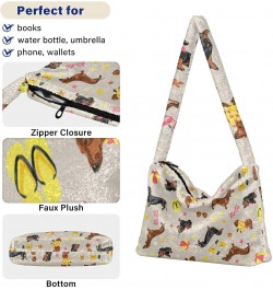 Women Boho Handbag Dachshund Summer Holiday Underarm Bag Tote Bag Shoulder Bag Crossbody Bag Fluffy Cell Phone Purse Patriot ...