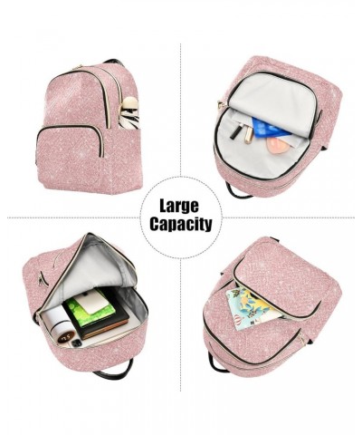 Women Backpack Pink Glitter Durable Travel Backpack Lightweight Handbag Lady Purse Roomy Double Zipper Weekend Bag for Everyd...