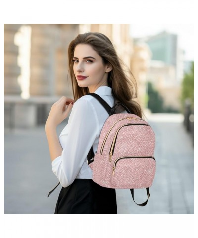 Women Backpack Pink Glitter Durable Travel Backpack Lightweight Handbag Lady Purse Roomy Double Zipper Weekend Bag for Everyd...