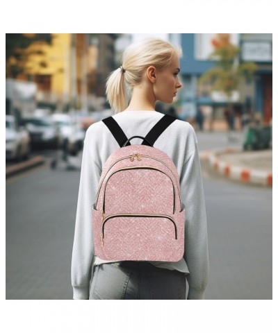 Women Backpack Pink Glitter Durable Travel Backpack Lightweight Handbag Lady Purse Roomy Double Zipper Weekend Bag for Everyd...