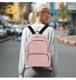 Women Backpack Pink Glitter Durable Travel Backpack Lightweight Handbag Lady Purse Roomy Double Zipper Weekend Bag for Everyd...