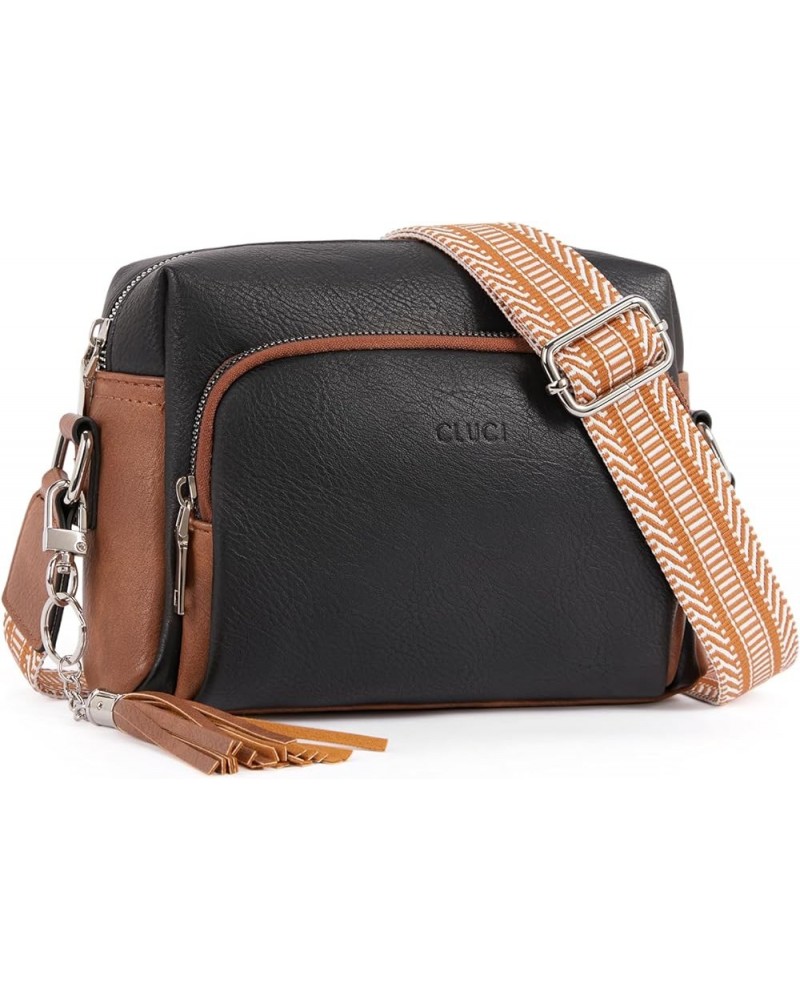 Crossbody Bags for Women, Vegan Leather Shoulder Handbags 2024，Purses for Women with Adjustable Wide Strap 2-5Black with brow...