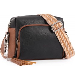 Crossbody Bags for Women, Vegan Leather Shoulder Handbags 2024，Purses for Women with Adjustable Wide Strap 2-5Black with brow...