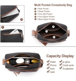 Crossbody Bags for Women, Vegan Leather Shoulder Handbags 2024，Purses for Women with Adjustable Wide Strap 2-5Black with brow...