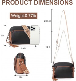 Crossbody Bags for Women, Vegan Leather Shoulder Handbags 2024，Purses for Women with Adjustable Wide Strap 2-5Black with brow...