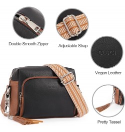 Crossbody Bags for Women, Vegan Leather Shoulder Handbags 2024，Purses for Women with Adjustable Wide Strap 2-5Black with brow...