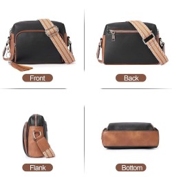 Crossbody Bags for Women, Vegan Leather Shoulder Handbags 2024，Purses for Women with Adjustable Wide Strap 2-5Black with brow...