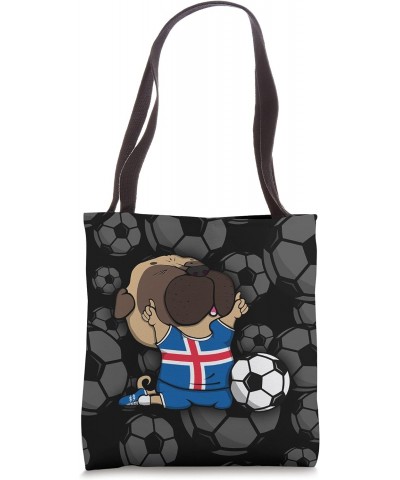 Pug Dog Iceland Soccer Fans Jersey Icelandic Football Lovers Tote Bag $13.20 Totes