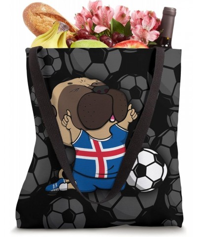 Pug Dog Iceland Soccer Fans Jersey Icelandic Football Lovers Tote Bag $13.20 Totes