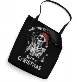 Dead Inside But Its Christmas Skeleton Coffee Xmas Women Men Tote Bag $10.10 Totes