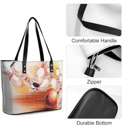 Womens Handbag Bowling Leather Tote Bag Top Handle Satchel Bags For Lady $19.59 Totes