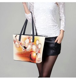 Womens Handbag Bowling Leather Tote Bag Top Handle Satchel Bags For Lady $19.59 Totes