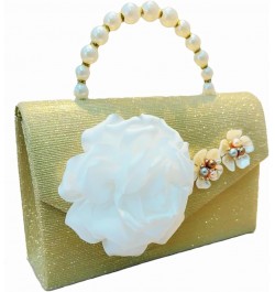 Glitter Flower Women's Handbag Small Size Mini Luxury Material Era Reduced Crossbody Bag 1envelope Style, Gold $21.15 Handbags