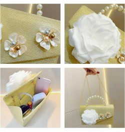 Glitter Flower Women's Handbag Small Size Mini Luxury Material Era Reduced Crossbody Bag 1envelope Style, Gold $21.15 Handbags