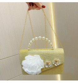 Glitter Flower Women's Handbag Small Size Mini Luxury Material Era Reduced Crossbody Bag 1envelope Style, Gold $21.15 Handbags