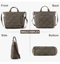 Quilted Tote Bag for Women Puffer Hobo Handbag Lightweight Quilted Padding Shoulder Bag Nylon Padded Crossbody Bag A03-green ...