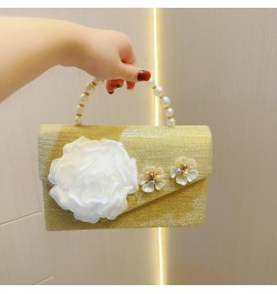 Glitter Flower Women's Handbag Small Size Mini Luxury Material Era Reduced Crossbody Bag 1envelope Style, Gold $21.15 Handbags