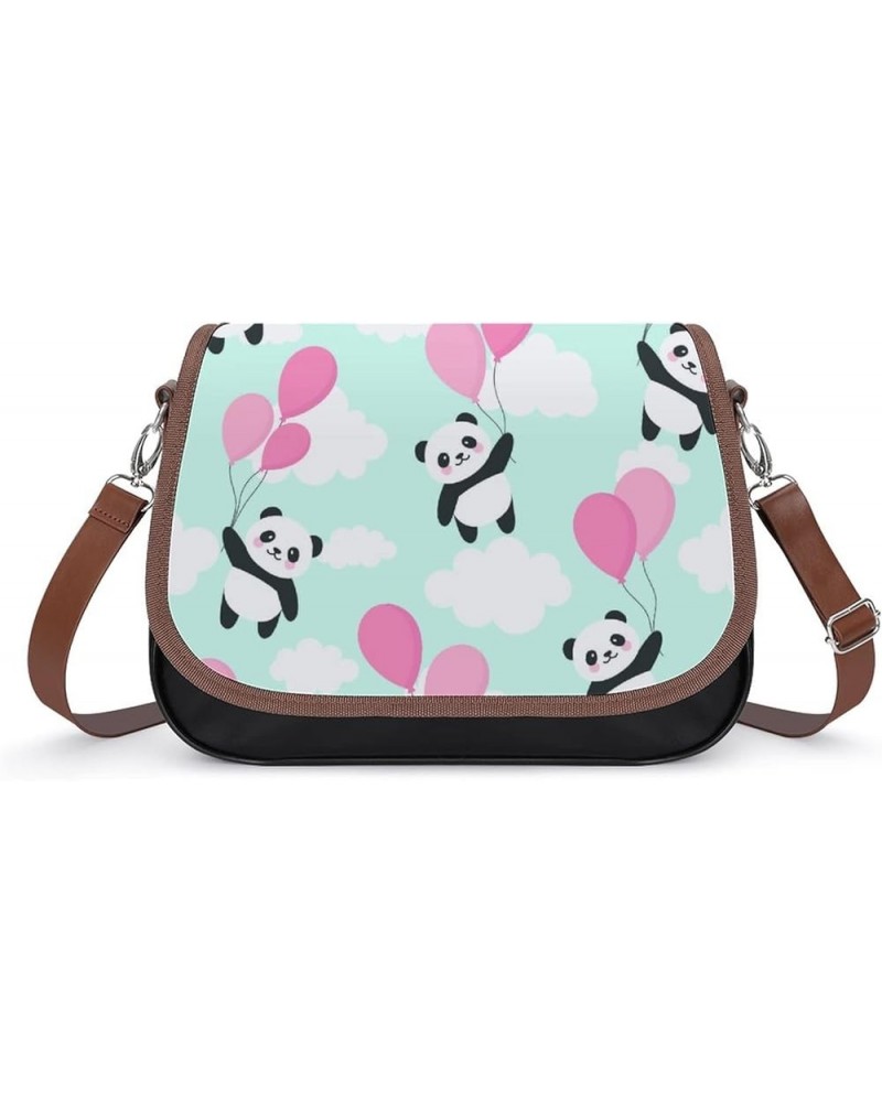 Leather Hobo Bags Women's Crossbody Shoulder Bag Classic City Top Handle Satchels Panda Cartoon Color2 $21.50 Hobo Bags