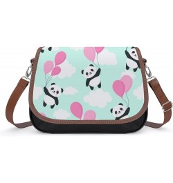 Leather Hobo Bags Women's Crossbody Shoulder Bag Classic City Top Handle Satchels Panda Cartoon Color2 $21.50 Hobo Bags