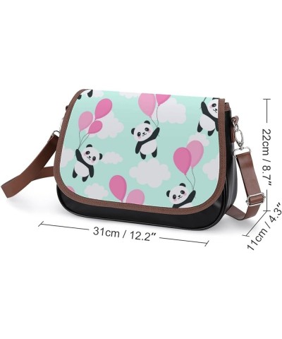 Leather Hobo Bags Women's Crossbody Shoulder Bag Classic City Top Handle Satchels Panda Cartoon Color2 $21.50 Hobo Bags