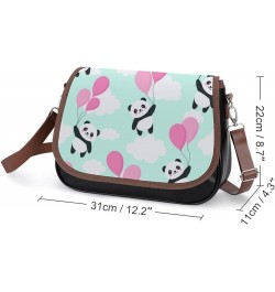 Leather Hobo Bags Women's Crossbody Shoulder Bag Classic City Top Handle Satchels Panda Cartoon Color2 $21.50 Hobo Bags