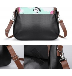 Leather Hobo Bags Women's Crossbody Shoulder Bag Classic City Top Handle Satchels Panda Cartoon Color2 $21.50 Hobo Bags