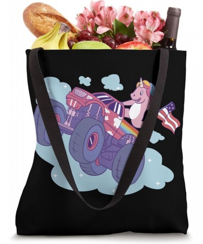 Unicorn American Flag Monster Truck Art Tote Bag $9.45 Totes