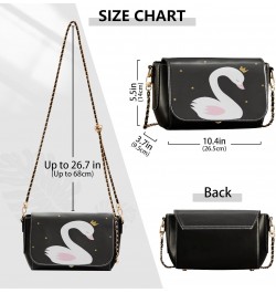 Swan Princess Cartoon Leather Crossbody Bags for Women Chain Shoulder Bag Mini Handbag Flip-Top Crossbody Purse Purse for Wor...