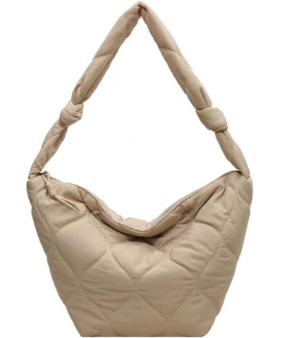 Puffer Bag for Women Large Puffer Shoulder Bag Quilted Crossbody Bag Puffy Tote Bag Down Cotton Padded Dumpling Bag Beige $9....