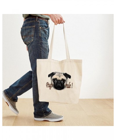 PUG Tote Bag Natural Canvas Tote Bag, Cloth Shopping Bag $8.79 Travel Gear