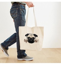 PUG Tote Bag Natural Canvas Tote Bag, Cloth Shopping Bag $8.79 Travel Gear