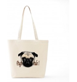 PUG Tote Bag Natural Canvas Tote Bag, Cloth Shopping Bag $8.79 Travel Gear