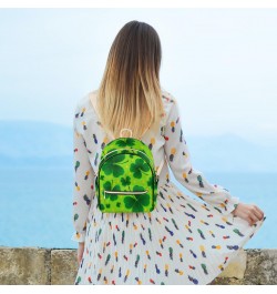 Lucky Shamrock Leaves Golden Coins Mini Backpack Purse for Women Teen Girls, St Patrick's Day Clovers Leather Small Backpack ...