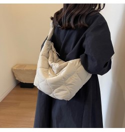 Puffer Bag for Women Large Puffer Shoulder Bag Quilted Crossbody Bag Puffy Tote Bag Down Cotton Padded Dumpling Bag Beige $9....