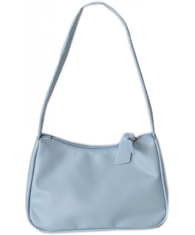 Temperament cute PU handbag trendy fashion simple all-match casual ladies shoulder bag (Light blue) Light Blue $12.36 Shoulde...