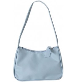 Temperament cute PU handbag trendy fashion simple all-match casual ladies shoulder bag (Light blue) Light Blue $12.36 Shoulde...